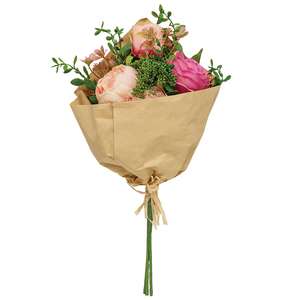 HYG212503 Mixed Cabbage Rose Bouquet, 17.5";