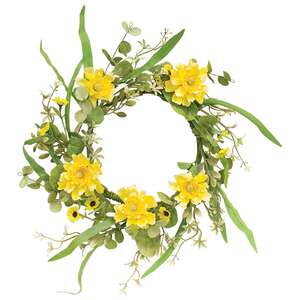 Sunny Chrysanthemum & Daisy Candle Ring, 6.5" QE152538;