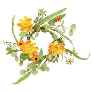 Dawn Chrysanthemum & Daisy Candle Ring, 3.5" QE152541;