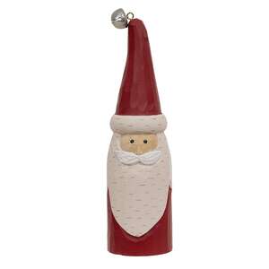 Carved Wood Jingle Bell Santa, 9"H RH232505;