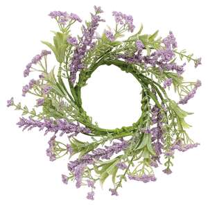 Delicate Lilac Astilbe & Lace Candle Ring, 3.5" SA112531;