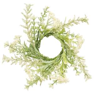 Delicate Cream Astilbe & Lace Candle Ring, 2" SA112533;
