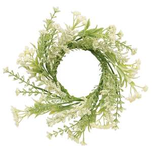 Delicate Cream Astilbe & Lace Candle Ring, 3.5" SA112534;