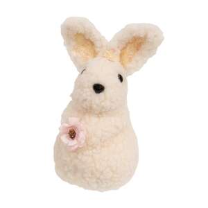 Standing Sherpa Bunny w/Pink Flowers SHN5489;