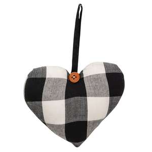 Black & White Buffalo Check Heart Ornament 14733;