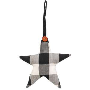 Black & White Buffalo Check Star Ornament 14734;