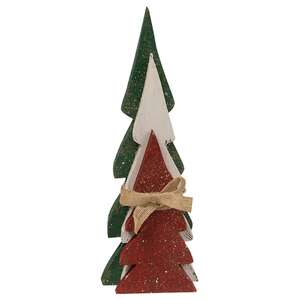 Distressed Wooden Christmas Color Trees, 3/Set