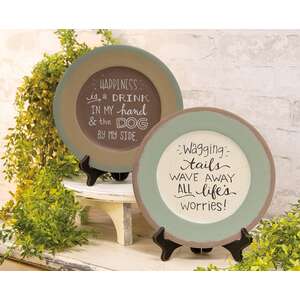 Happiness Is A Drink And A Dog Plate, 2 Asstd.