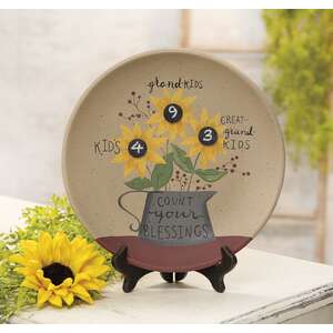 Count Your Blessings Sunflower Plate