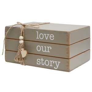 Love Our Story Wooden Bookstack