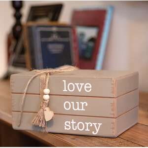 Love Our Story Wooden Bookstack