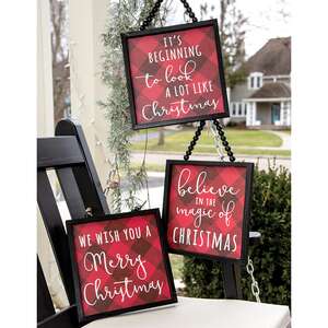 Buffalo Check Believe in the Magic Beaded Sign, 3 Asstd. 35535;