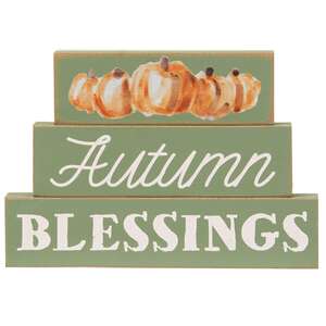 Autumn Blessings Pumpkin Stacked Blocks, 3/Set 35549;