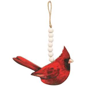Wooden Beaded Cardinal Ornament, 2 Asstd. 35552;