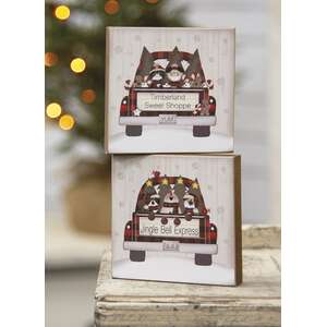 Jingle Bell Express 4" Square Block, 2 Asstd.