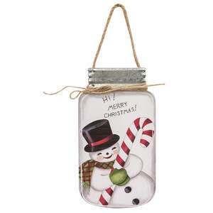 Hello Santa Mason Jar Hanger, 3 Asstd.