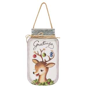 Hello Santa Mason Jar Hanger, 3 Asstd.