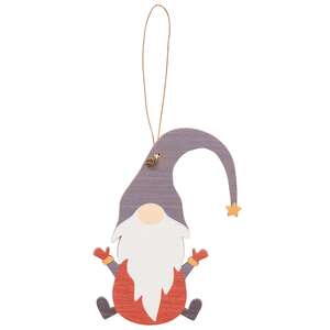 Wooden Winter Gnome Ornaments, 4/Set 35636;