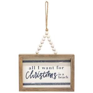 All I Want For Christmas Beaded Mini Pinstripe Sign, 3 Asstd. 35638;