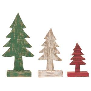 Rustic Wood Christmas Trees, 3/Set 35668;