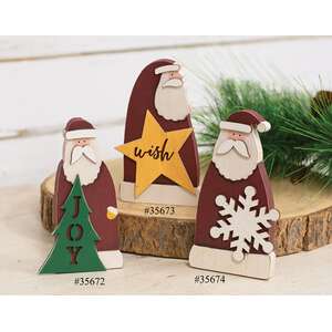 Snowflake Santa Wooden Sitter