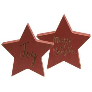 3/Set, Reversible Christmas Words Chunky Star Sitters