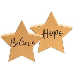 3/Set, Reversible Christmas Words Chunky Star Sitters