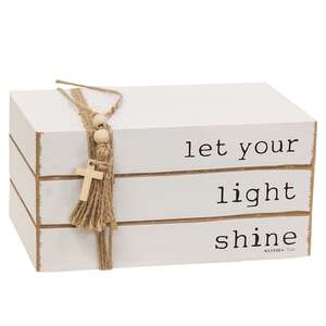 Let Your Light Shine Wooden Book Stack 35728;