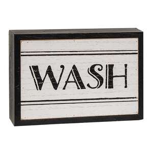 Black & White Bath Words Box Sign, 3 Asstd. 37861;