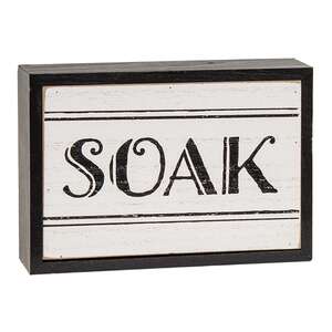 Black & White Bath Words Box Sign, 3 Asstd. 37861;