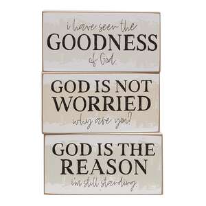 Goodness of God Block Sign, 3 Asstd. 37912;
