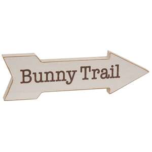 Distressed Wood Bunny Trail Arrow Block Sign 38263;