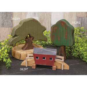 Primitive Wood Covered Bridge Sitter 38297;