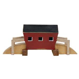 Primitive Wood Covered Bridge Sitter 38297;