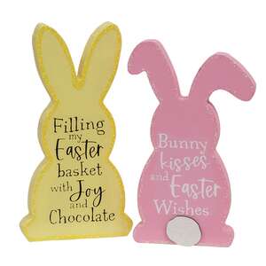 Bunny Kisses/Joy and Chocolate Wooden Bunny Sitter - 2 Asstd. 38342;