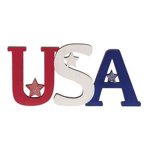 USA & Stars Wooden Cutout Sitter 38385;