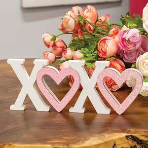 Hearts & Kisses Wooden Cutout Sitter 38415;