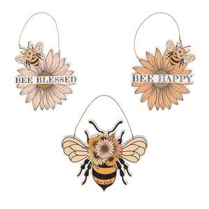 Blessed Bee Flower Ornaments - 3/Set 38448;