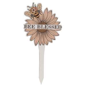 Bee Flower Wooden Plant Stake - 3/Set 38450;