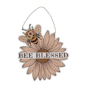 Blessed Bee Flower Wooden Hanger - 3 Asstd. 38453;