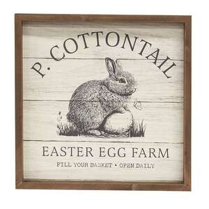 P. Cottontail Easter Egg Farm Slat Look Framed Sign 38520;