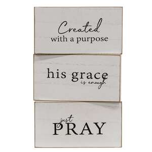 Faith Sentiment Distressed Wooden Block - 3 Asstd. 38532;