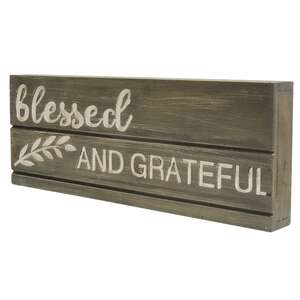 Blessed and Grateful Engraved Pallet Look Sign