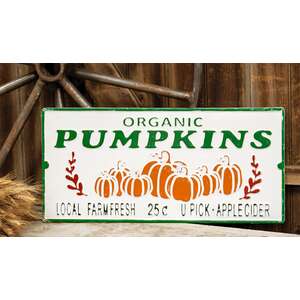Organic Pumpkins Metal Sign