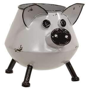 Distressed Enamel Piggy Planter 70102;