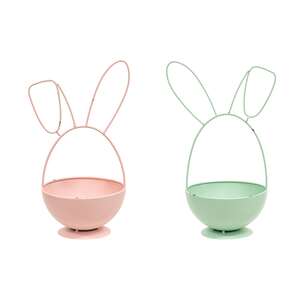 Distressed Metal Bunny Egg Bowls - 2/Set 70175;