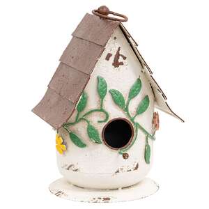 Distressed Metal Flower & Vine Birdhouse 70177;