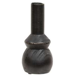 Black Wooden Curvy Taper Holder 70191;