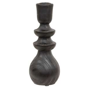 Black Wooden Deco Bottle Taper Holder 70192;