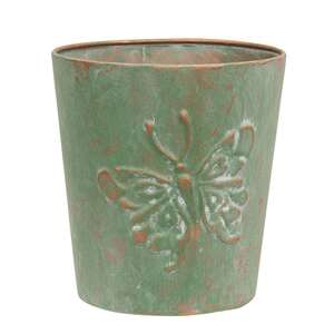 Green Copper Finish Butterfly Embossed Planter 70194;